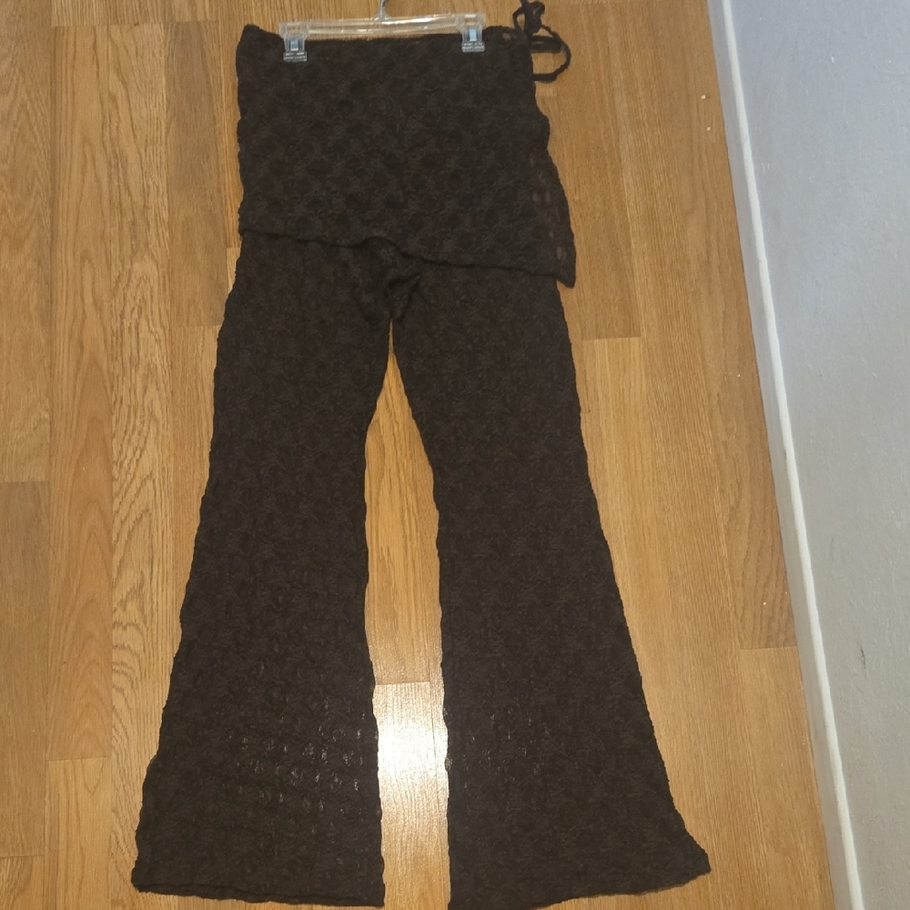 H&M Brown Textured Pants